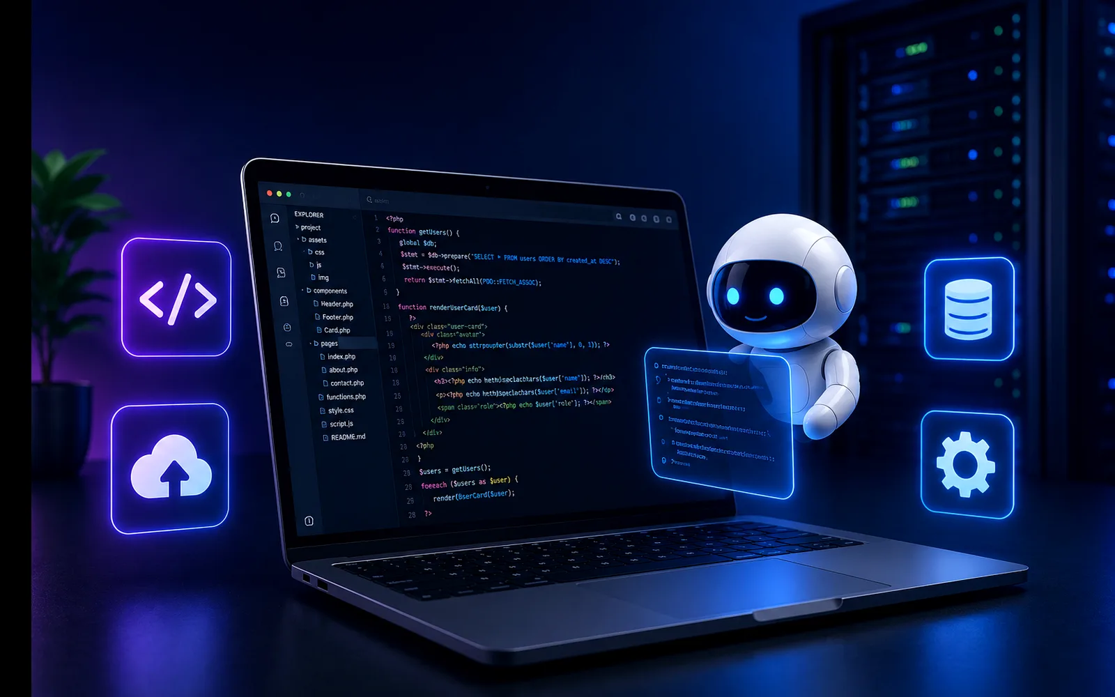 AI Code Assistant workflow from request to ready-to-review code suggestion